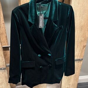 BlankNYC Velvet Blazer - Deep Green xs NWT